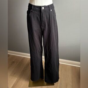 H&M High Rise Wide Leg Black Jeans
